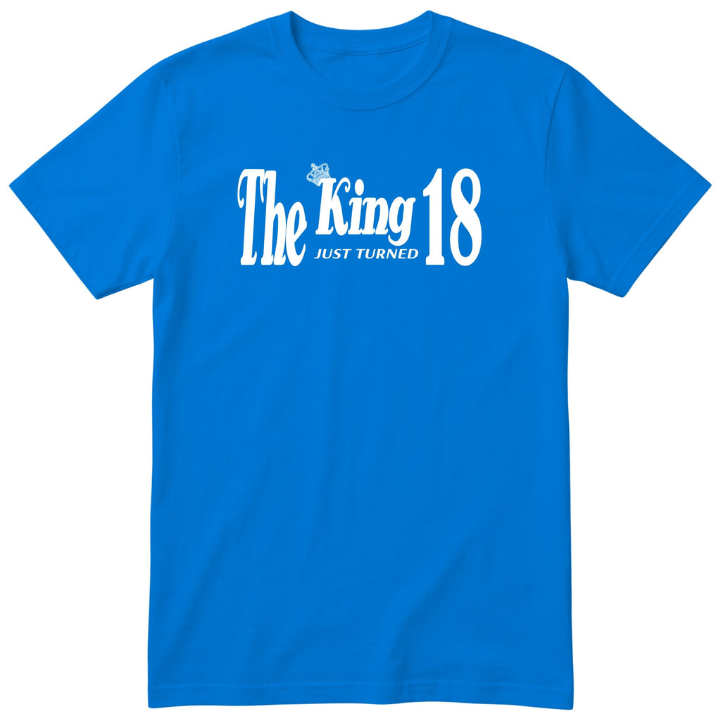 The King Just Turned 18 t-shirt - 18th birthday gift for him with a crown