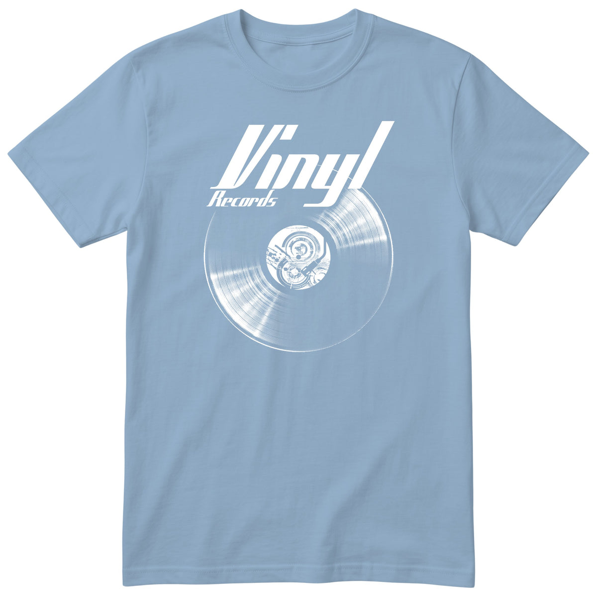 Light Blue Vinyl Records t-shirt - vinyl record print, gift for vinyl lovers, GitGraf