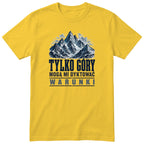 Koszulka "Tylko Góry" - żółty t-shirt z vintage nadrukiem masywu górskiego