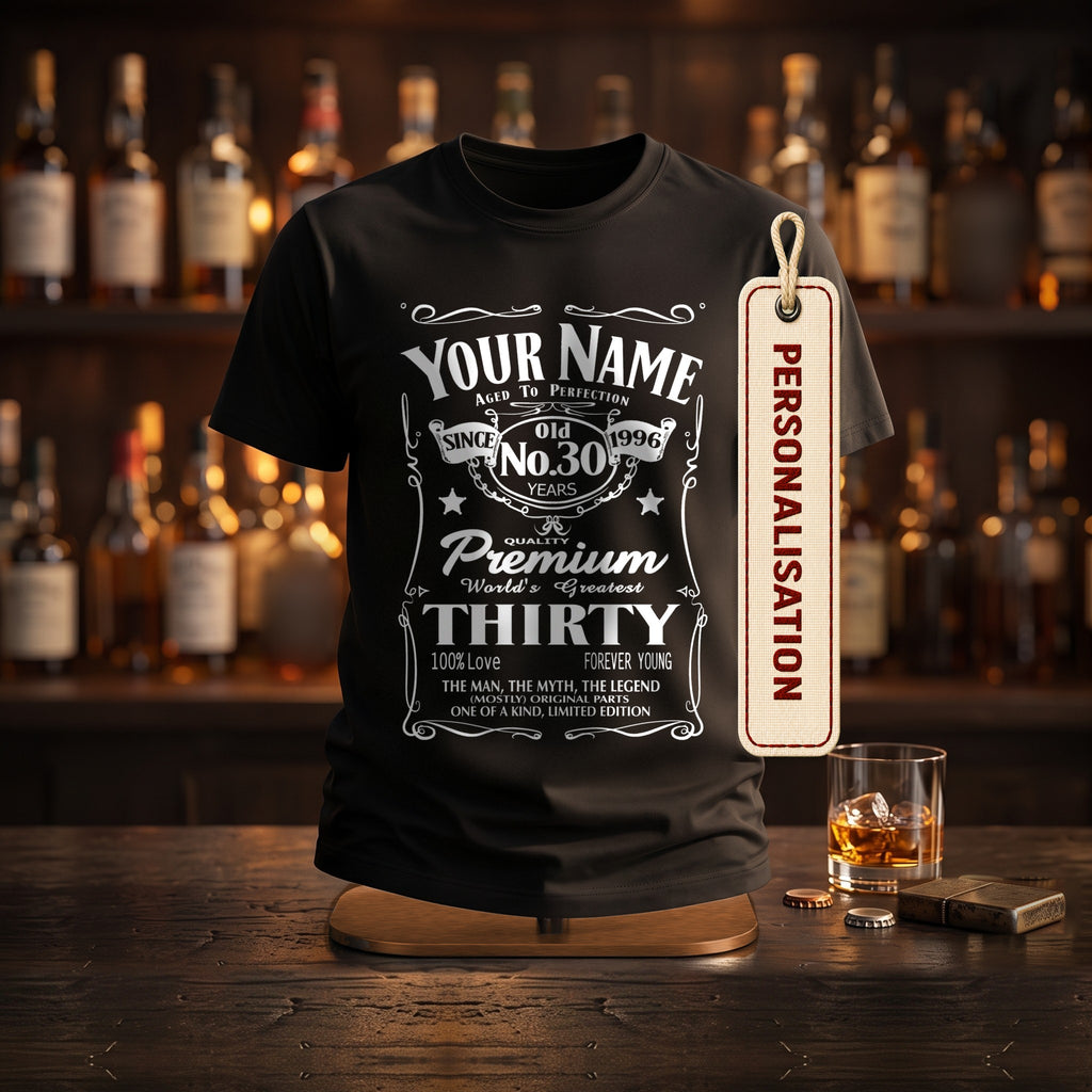 Born in 1996 - Personalised T-Shirt, 30th Birthday Gift for Him