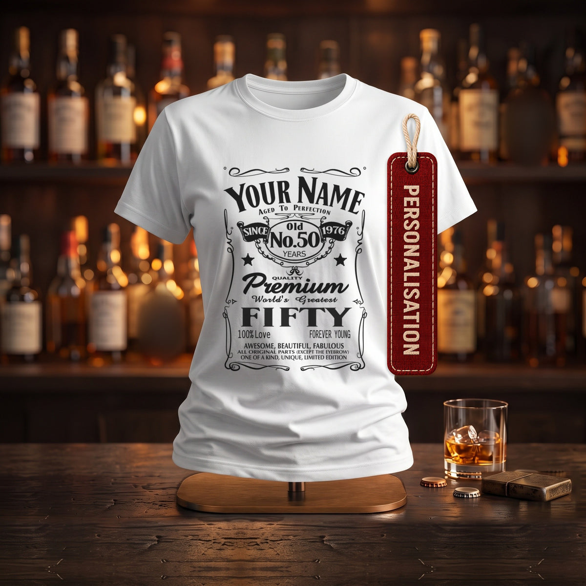 Born in 1976 - Personalised T-Shirt, 50th Birthday Gift for Her