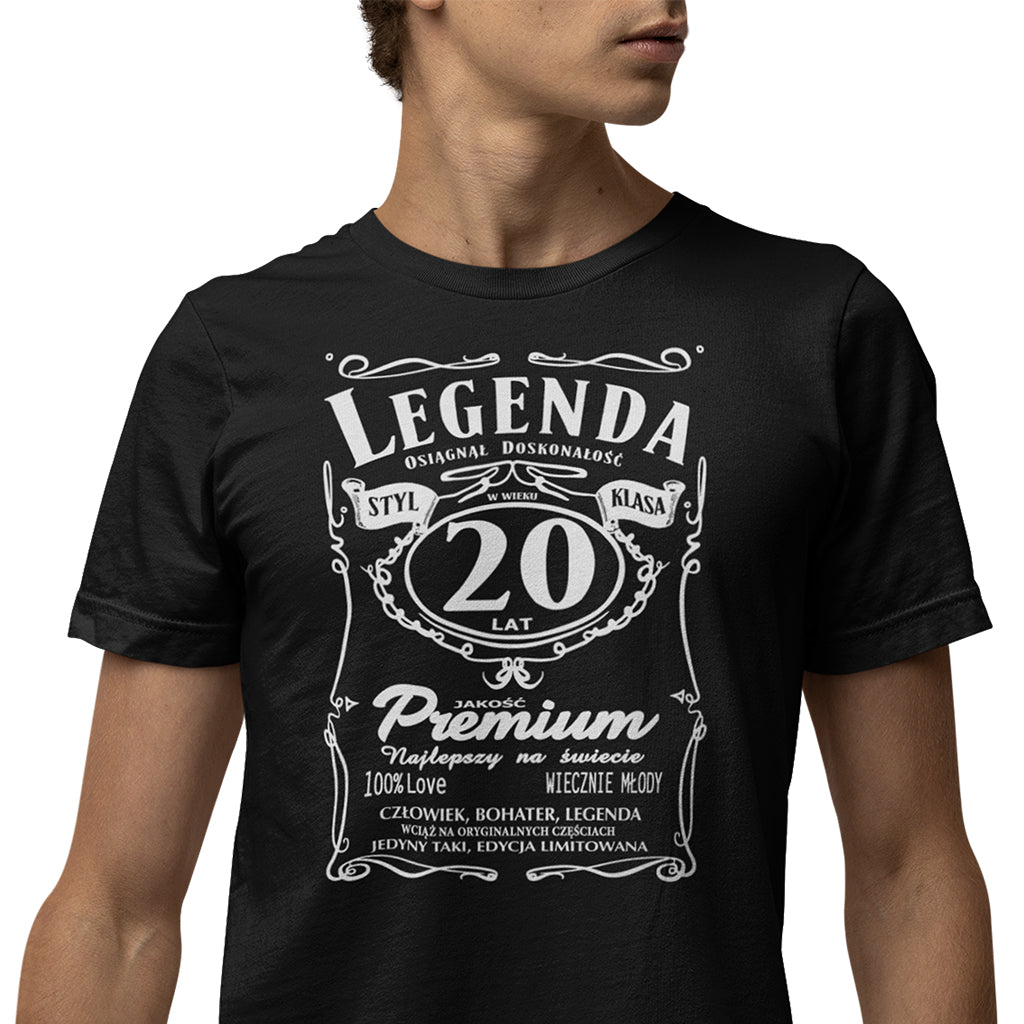20 Urodziny - Legenda. Koszulka urodzinowa na 20 Lat dla mężczyzn inspirowana Jack Daniels