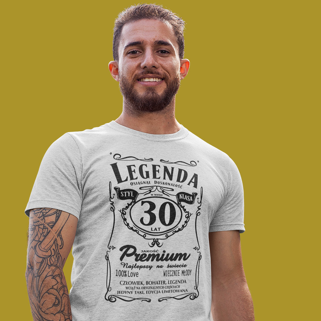 30 Urodziny - Legenda. Koszulka urodzinowa na 30 Lat dla mężczyzn inspirowana Jack Daniels