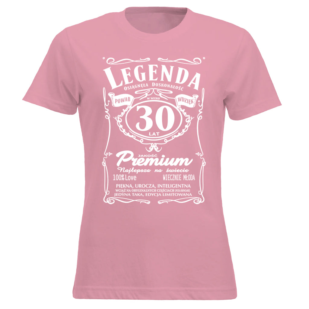 30 Urodziny DAMSKA - Legenda. Koszulka urodzinowa na 30 Lat dla kobiet inspirowana Jack Daniels
