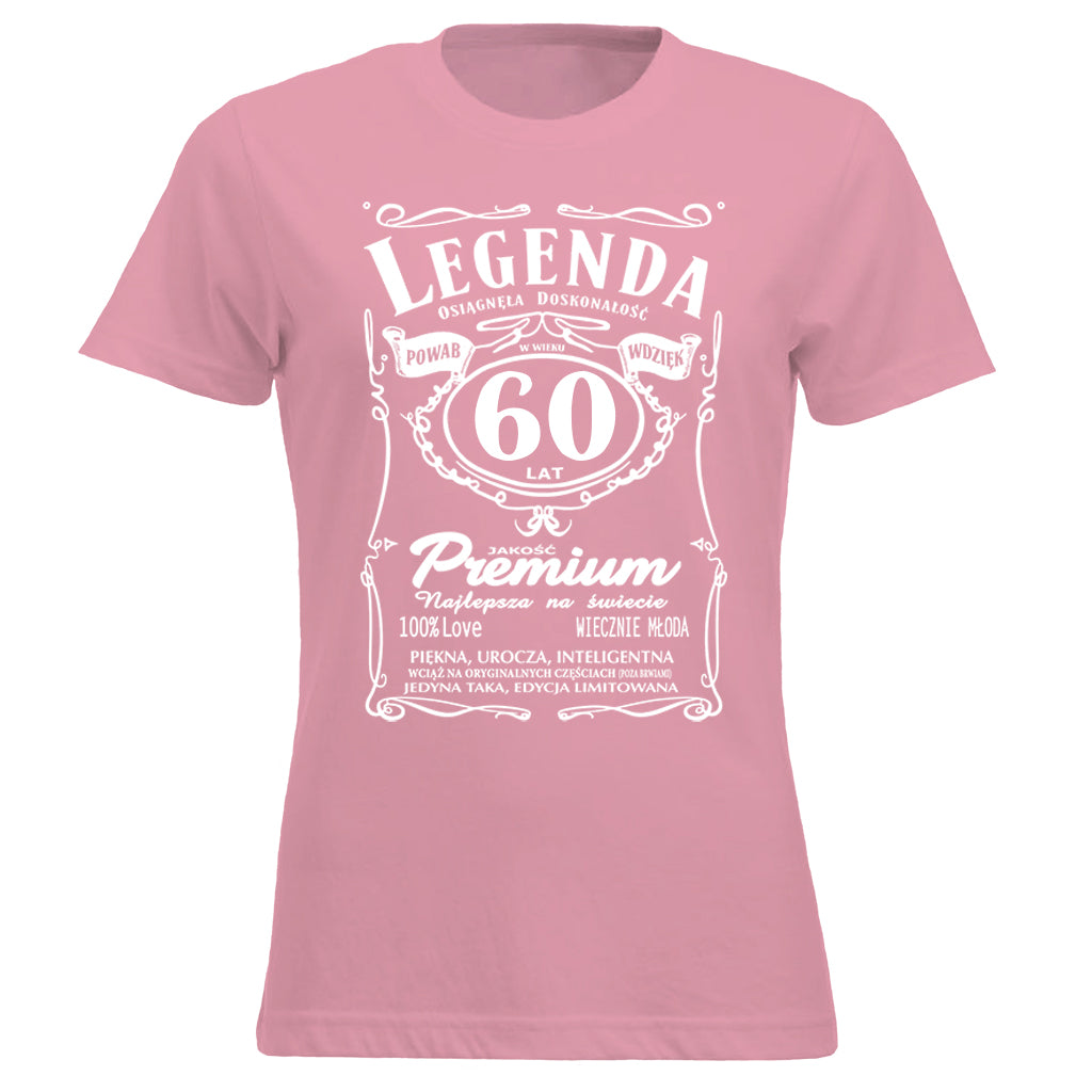 60 Urodziny DAMSKA - Legenda. Koszulka urodzinowa na 60 Lat dla kobiet inspirowana Jack Daniels