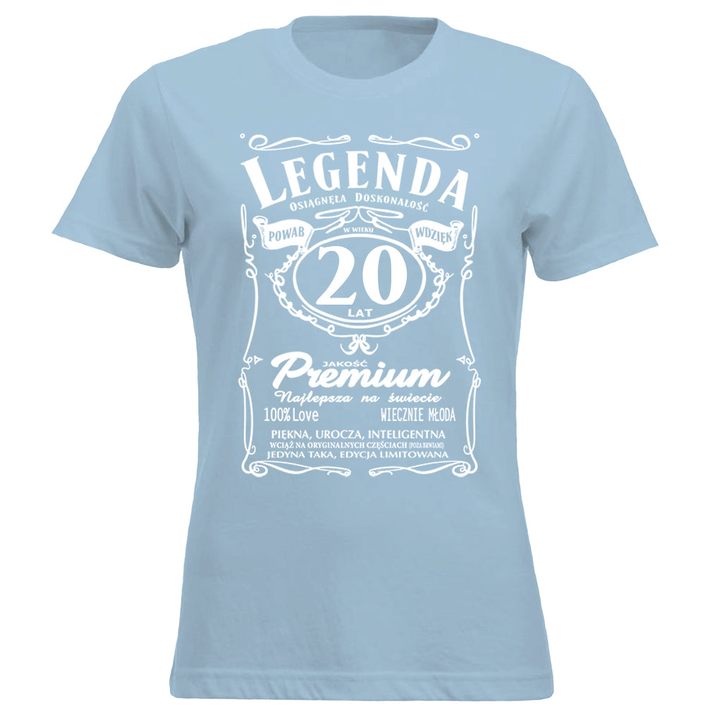 20 Urodziny DAMSKA - Legenda. Koszulka urodzinowa na 20 Lat dla kobiet inspirowana Jack Daniels