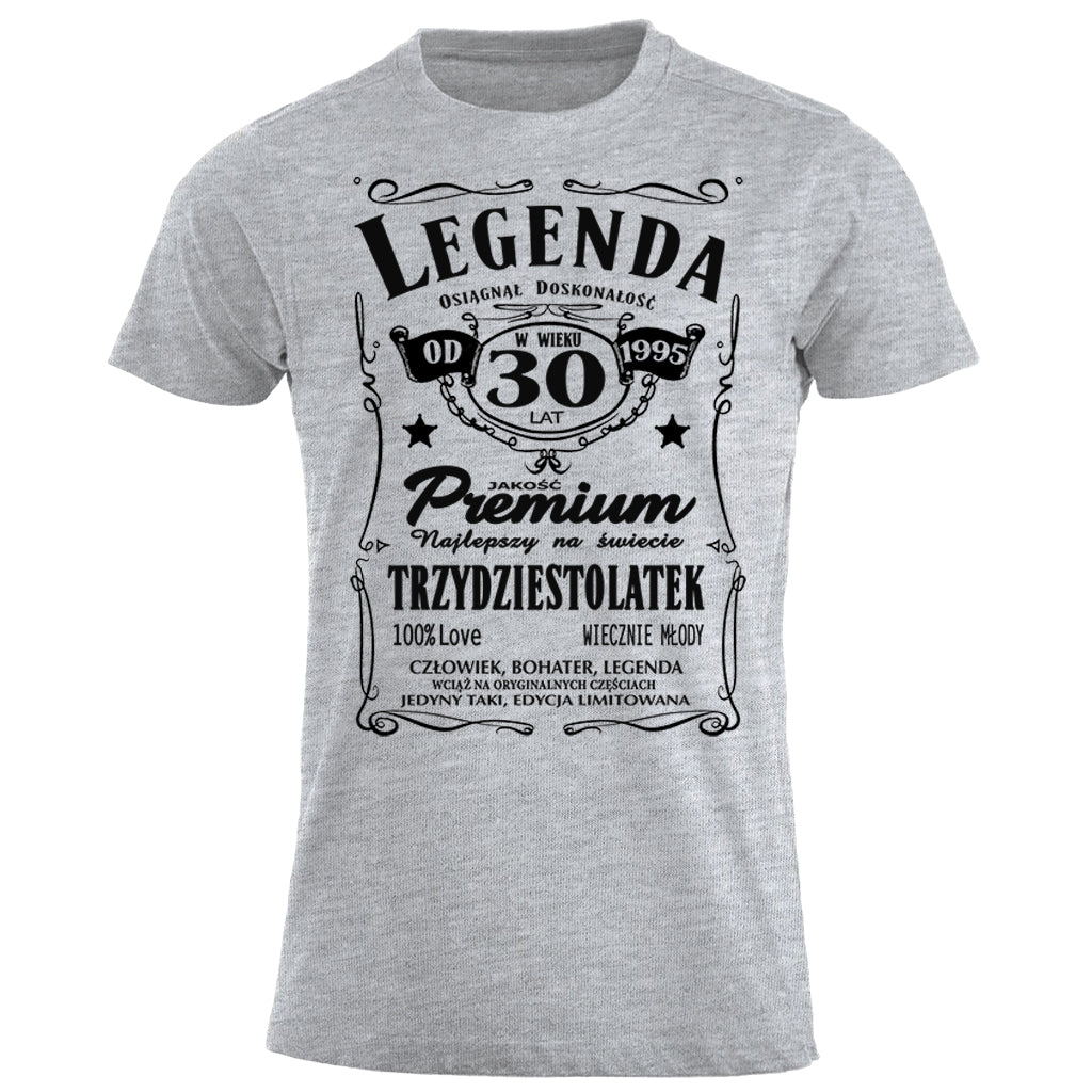 1995 - 30 Urodziny - Legenda. Koszulka urodzinowa na 30 Lat dla mężczyzn inspirowana Jack Daniels