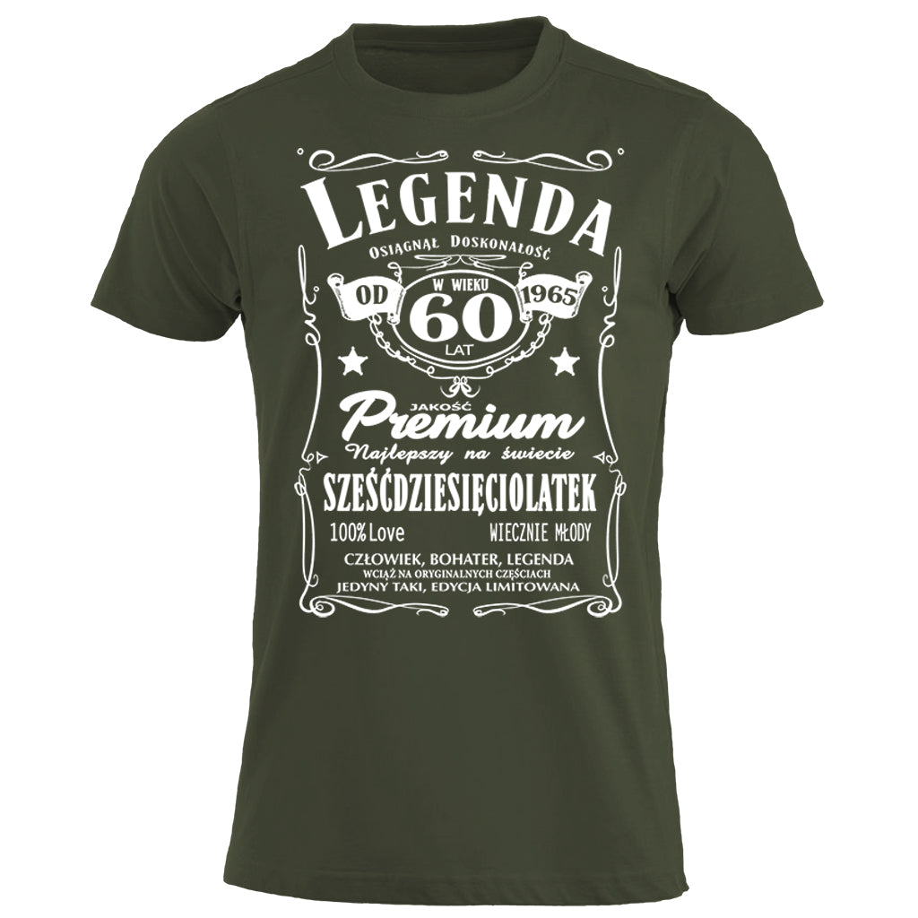 1965 - 60 Urodziny - Legenda. Koszulka urodzinowa na 60 Lat dla mężczyzn inspirowana Jack Daniels