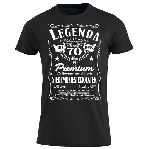 1955 - 70 Urodziny - Legenda. Koszulka urodzinowa na 70 Lat dla mężczyzn inspirowana Jack Daniels