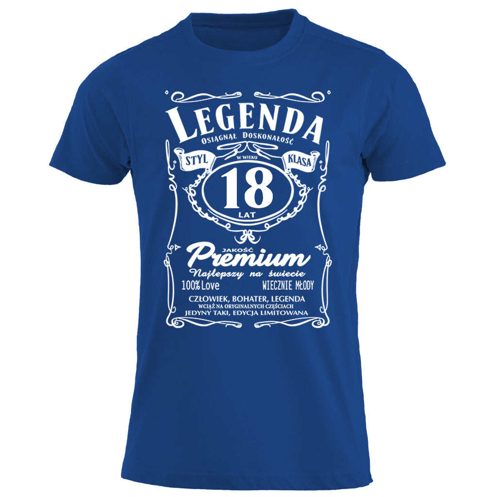 18 Urodziny - Legenda. Koszulka urodzinowa na 18 Lat dla mężczyzn inspirowana Jack Daniels