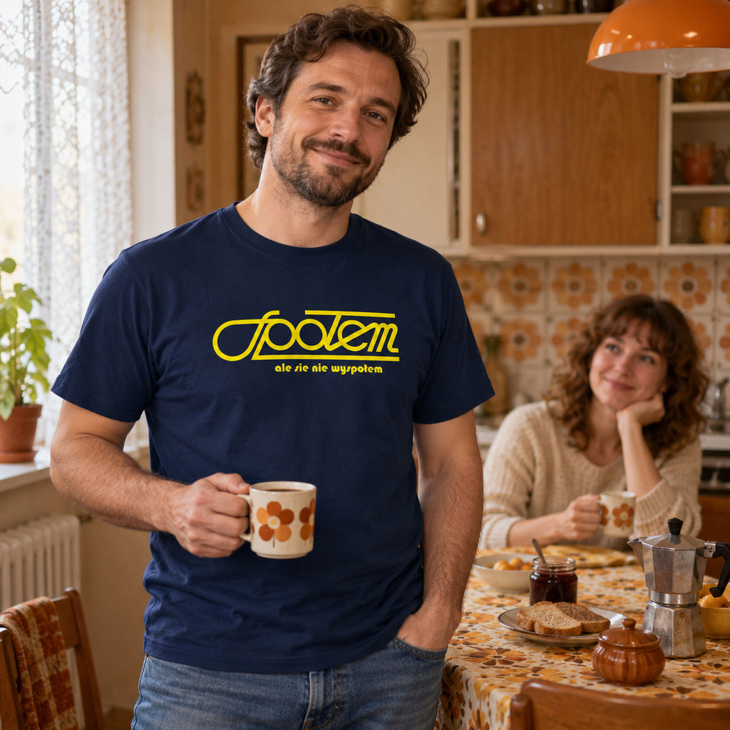 Społem Ale Się Nie Wyspołem - Koszulka Retro dla Niewyspanych